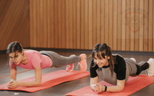 Person holding plank position for core workout