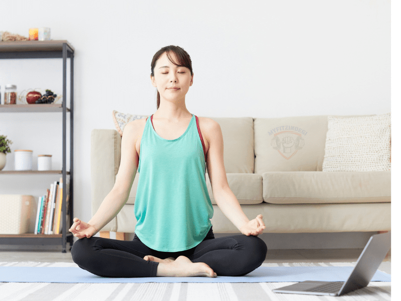 Indian woman practicing yoga to manage PCOD vs PCOS naturally